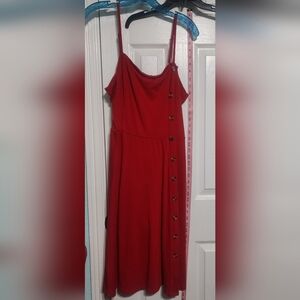 Red button down dress Large